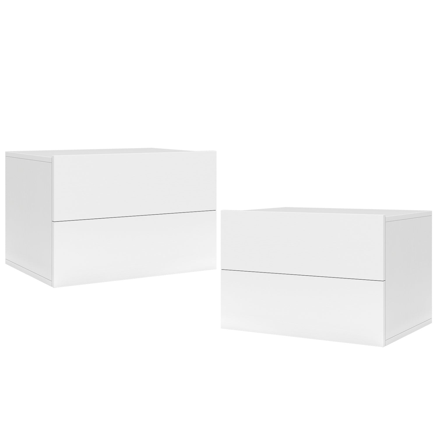 2 Storage Drawers Wall Mounted Floating Nightstand for Bedroom