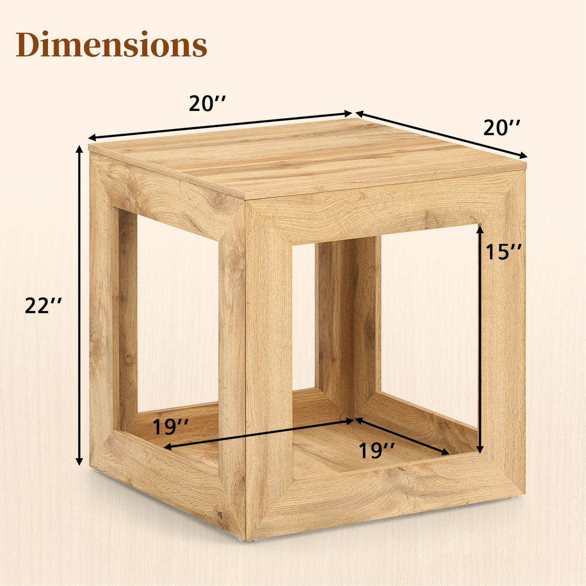 2-Tier Farmhouse End Table with Storage Shelf-Set of 2