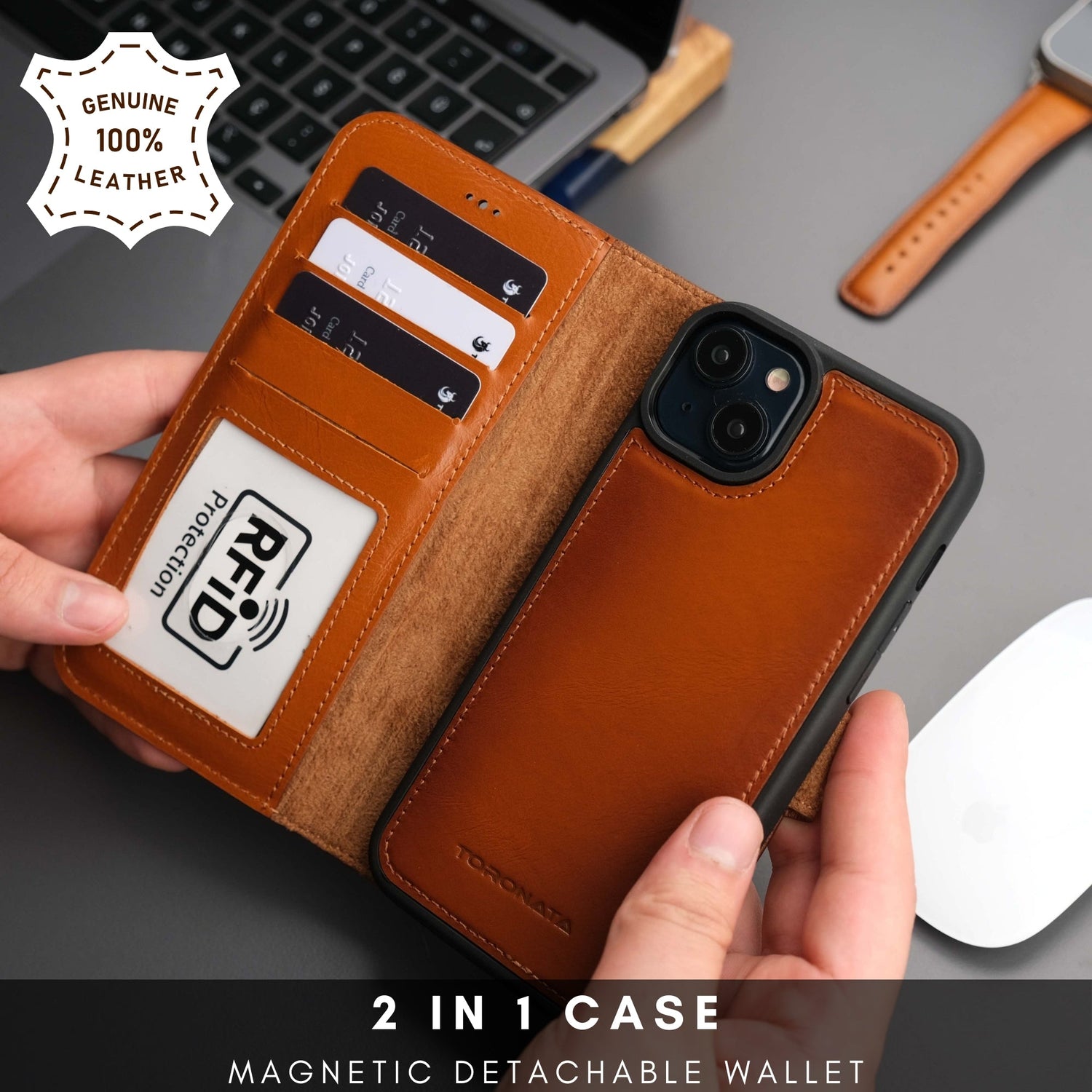 Casper Leather iPhone 14 Plus Wallet Case | MagSafe