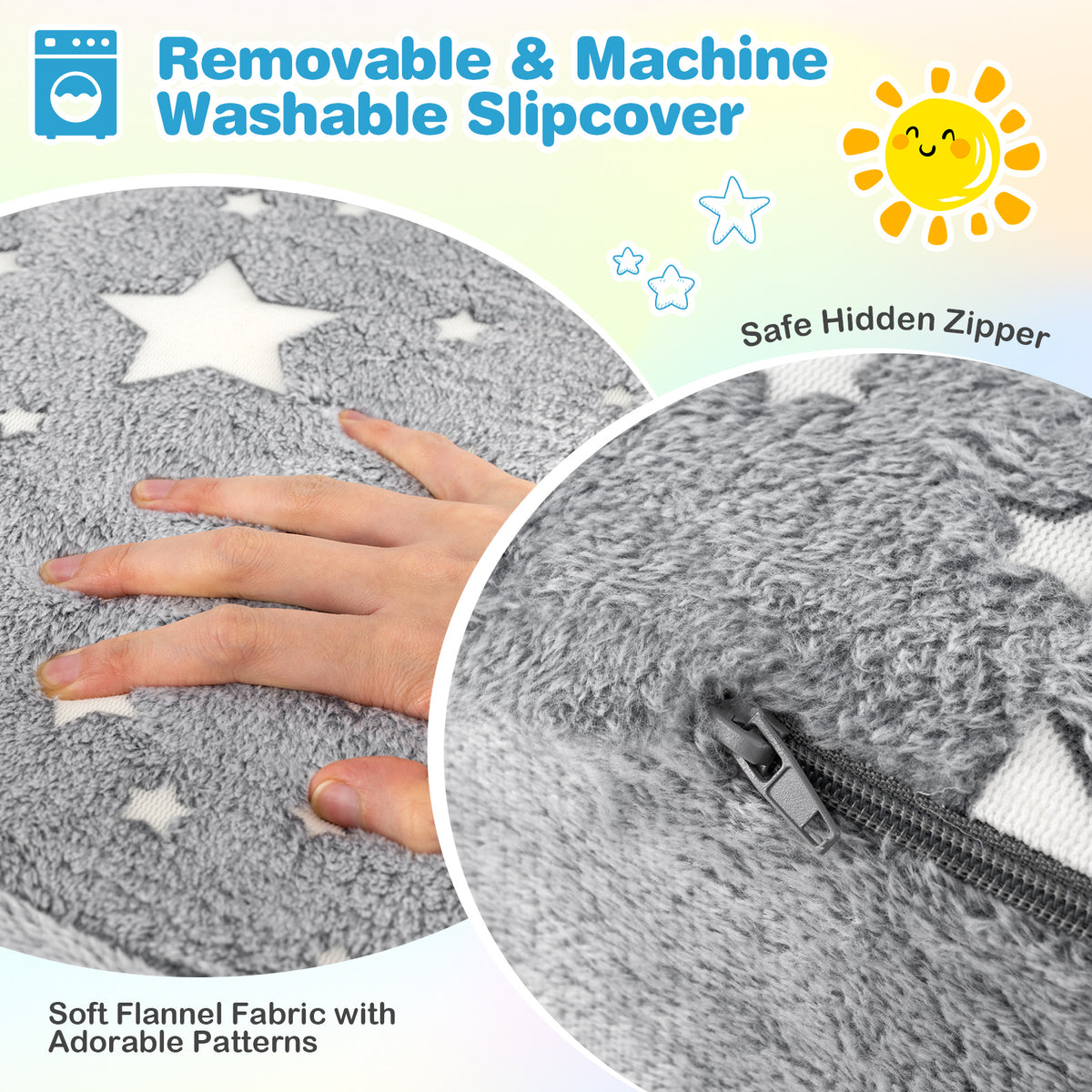 2-in-1 Folding Kids Couch with Blanket Glow in the Dark
