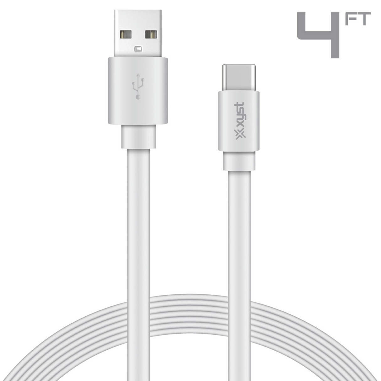 Xyst Charge and Sync USB to USB-C Flat Cable 4Ft