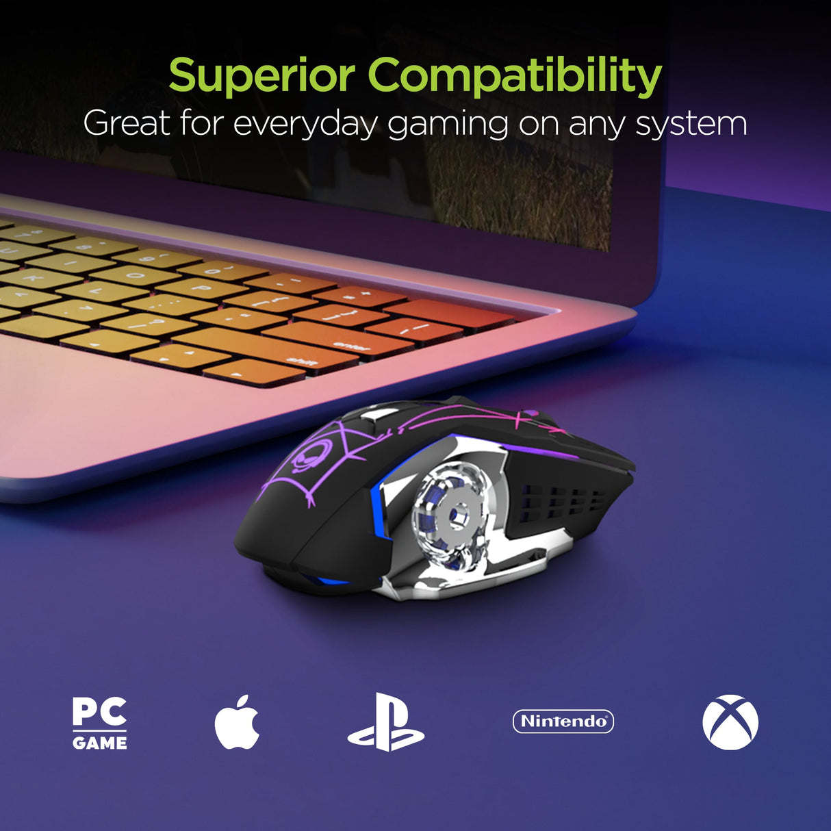 HyperGear Chromium Wireless Gaming Mouse for Extended Play Sessions