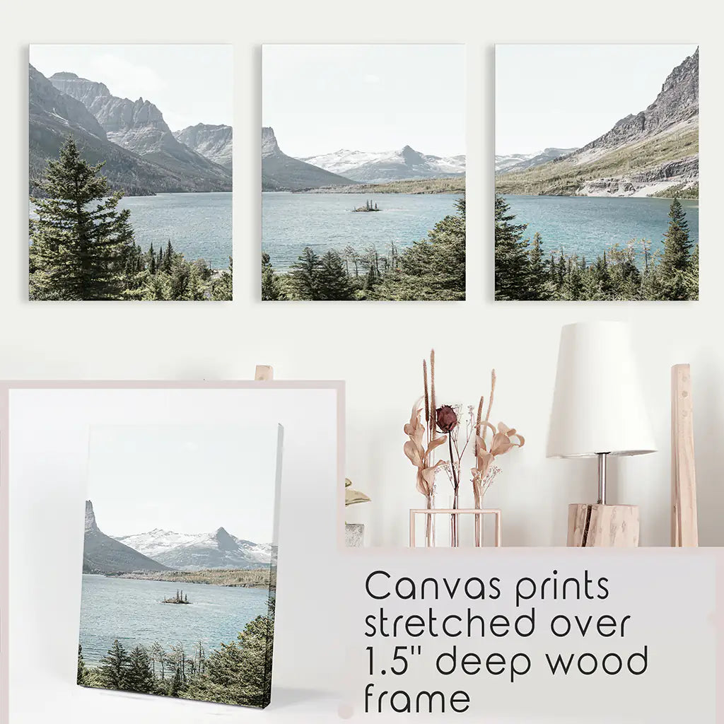 Montana Glacier National Park. Mountain Lake. Travel Wall Art