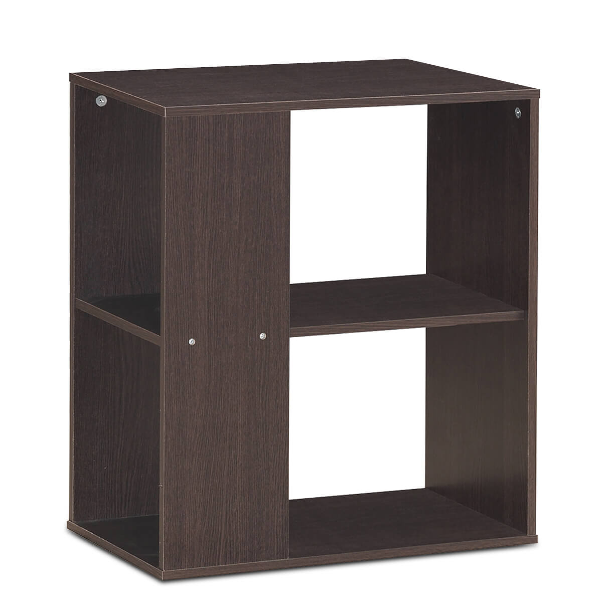 2-Tier Side End Table with Storage Shelves