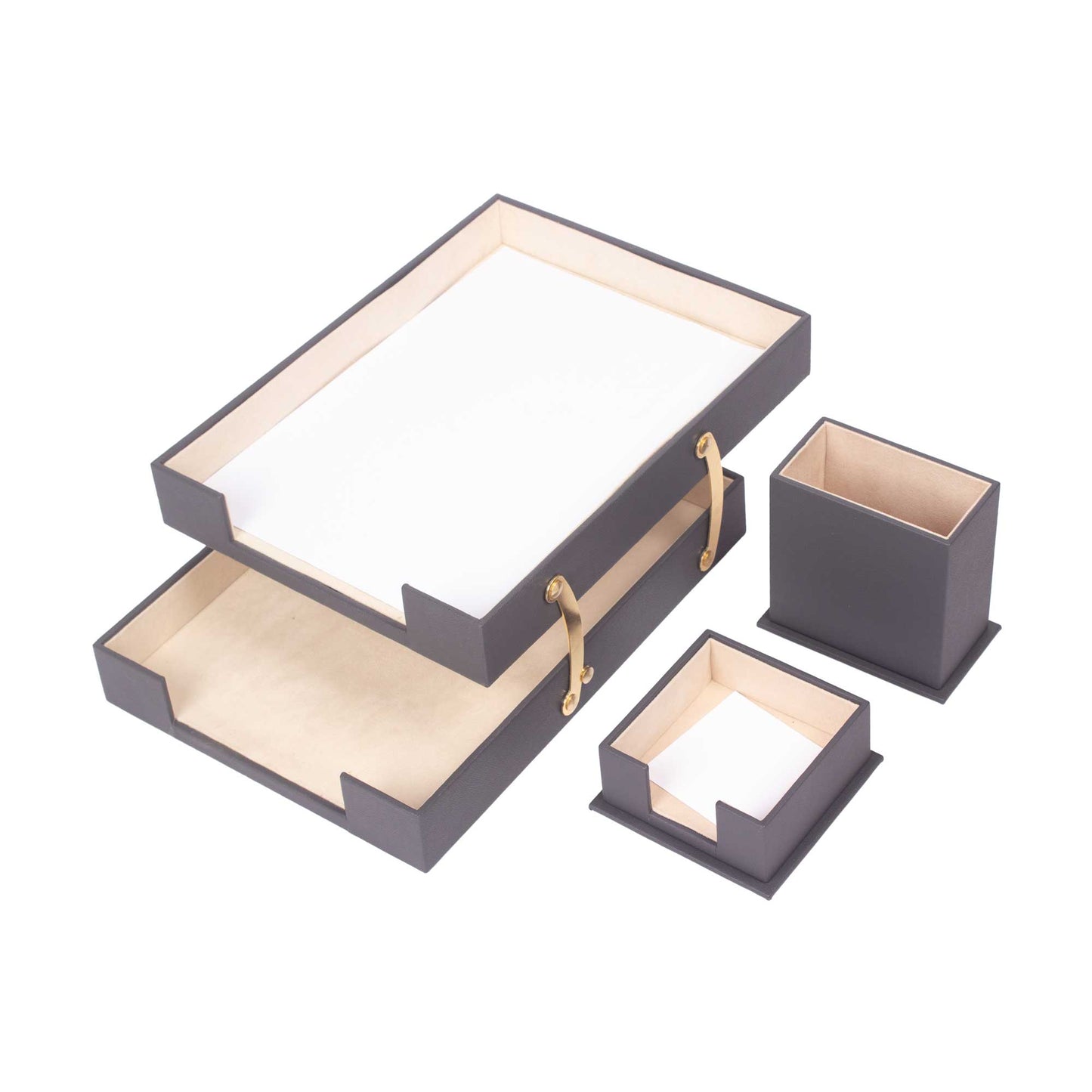 MOOG Leather Desk Set-3 Accessories-Desk Organizer-Office Desk Accessories-Office Organizer-Desk Pad-Desktop Storage - Leather Desk Pad - 3 PCS