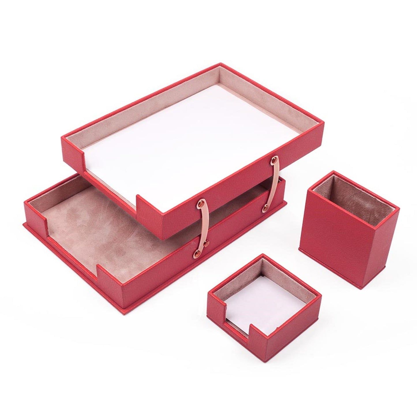 MOOG Leather Desk Set-3 Accessories-Desk Organizer-Office Desk Accessories-Office Organizer-Desk Pad-Desktop Storage - Leather Desk Pad - 3 PCS