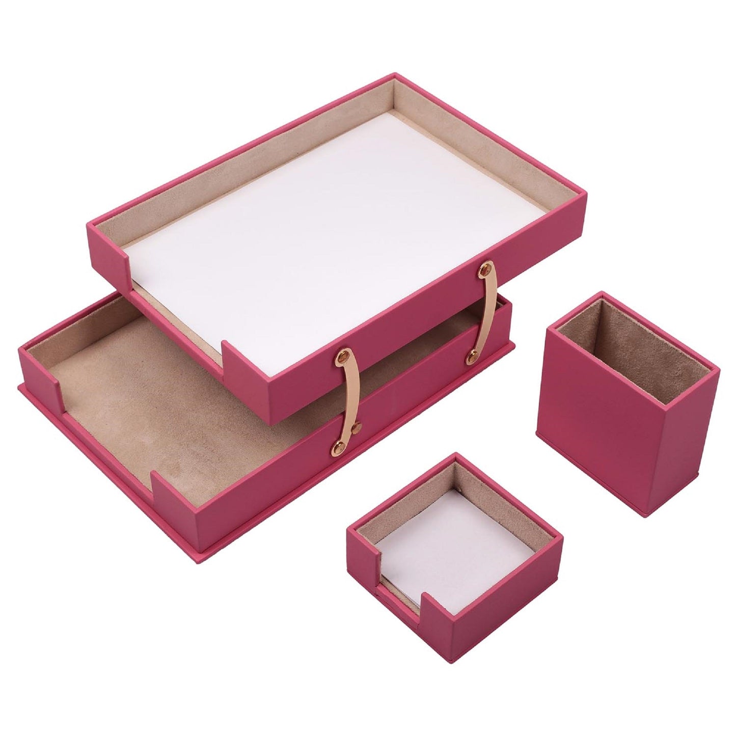 MOOG Leather Desk Set-3 Accessories-Desk Organizer-Office Desk Accessories-Office Organizer-Desk Pad-Desktop Storage - Leather Desk Pad - 3 PCS