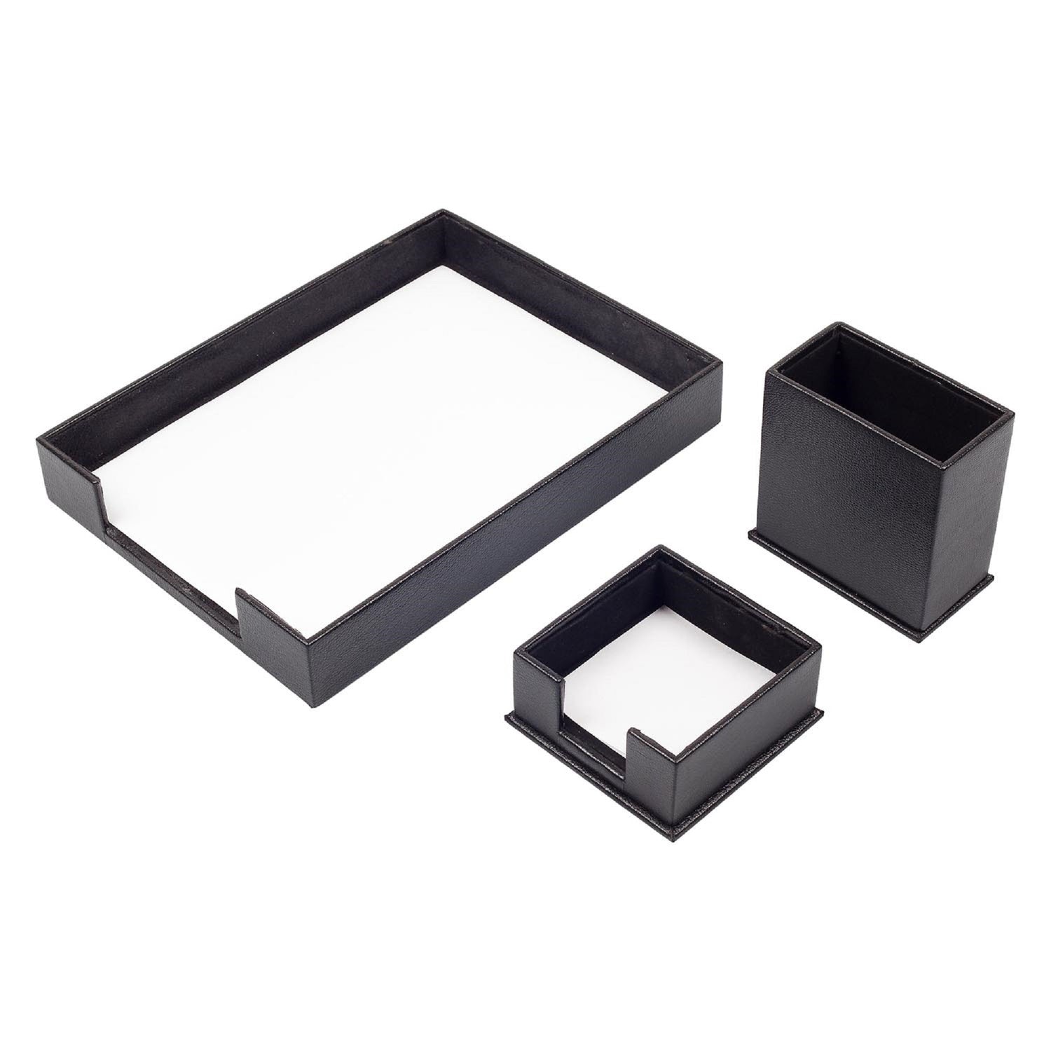 MOOG Leather Desk Set-3 Accessories-Single Document Tray - Brown - 3 PCS