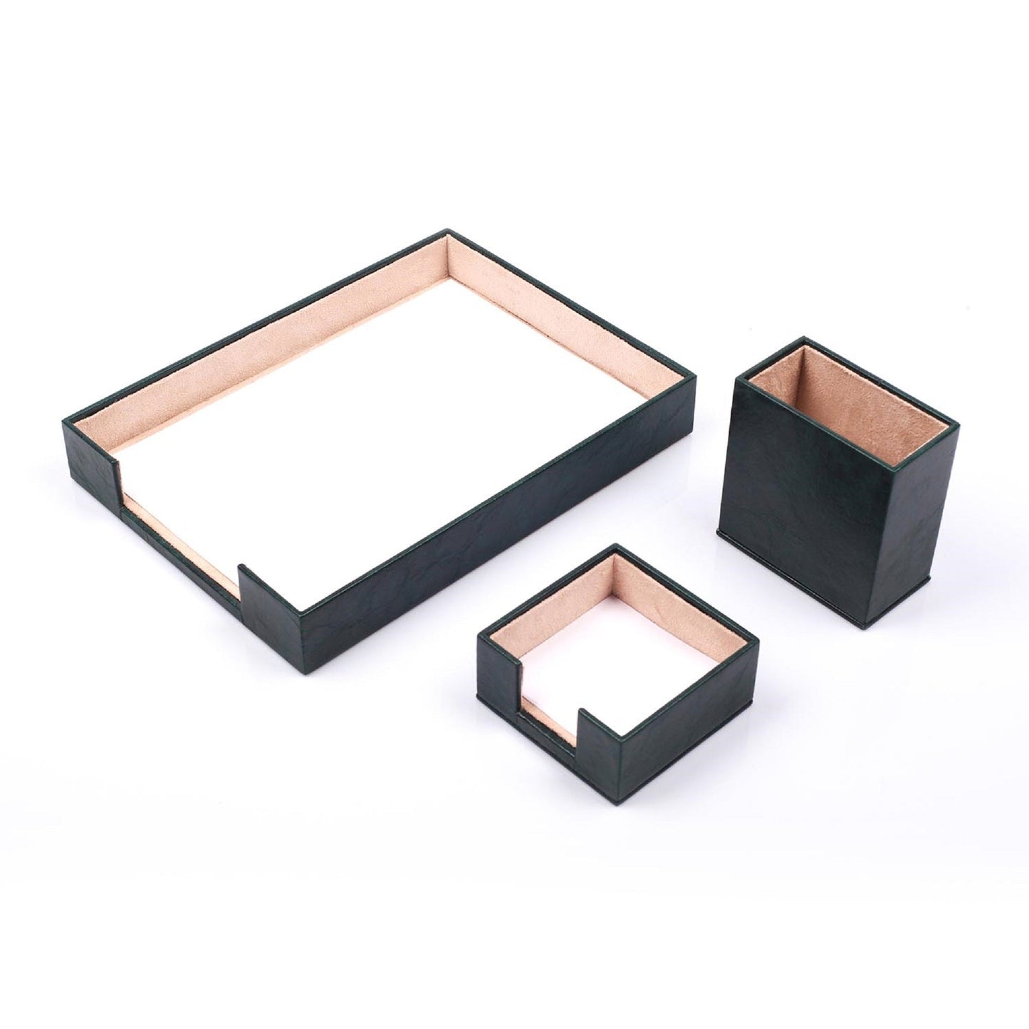 MOOG Leather Desk Set-3 Accessories-Desk Organizer-Office Desk Accessories-Office Organizer-Desk Pad-Desktop Storage - Leather Desk Pad - 3 PCS