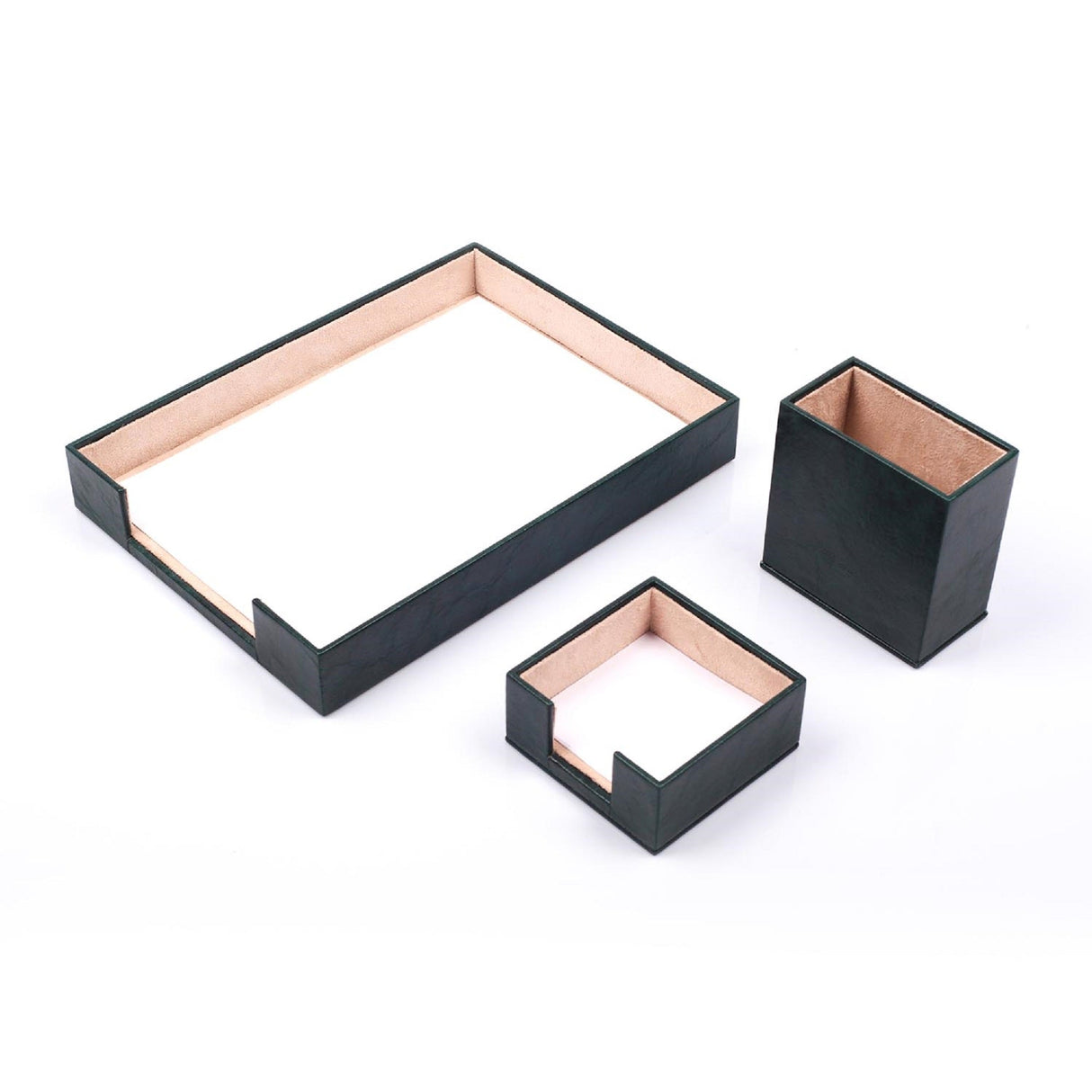 MOOG Leather Desk Set-3 Accessories-Single Document Tray - Blue - 3 PCS