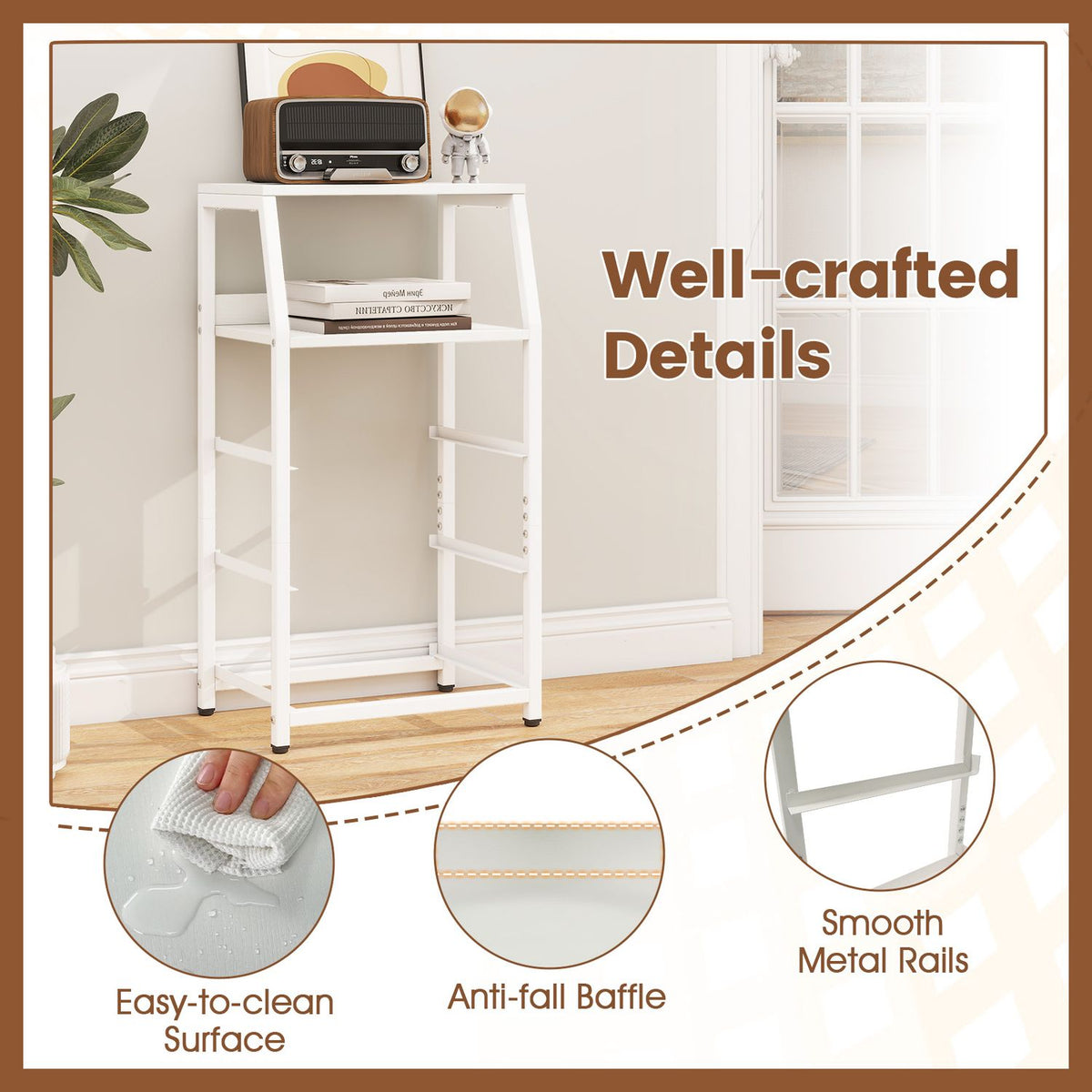 30.5 Inch Tall Nightstand with 3 Fabric Drawers and 2 Spacious Open Shelves