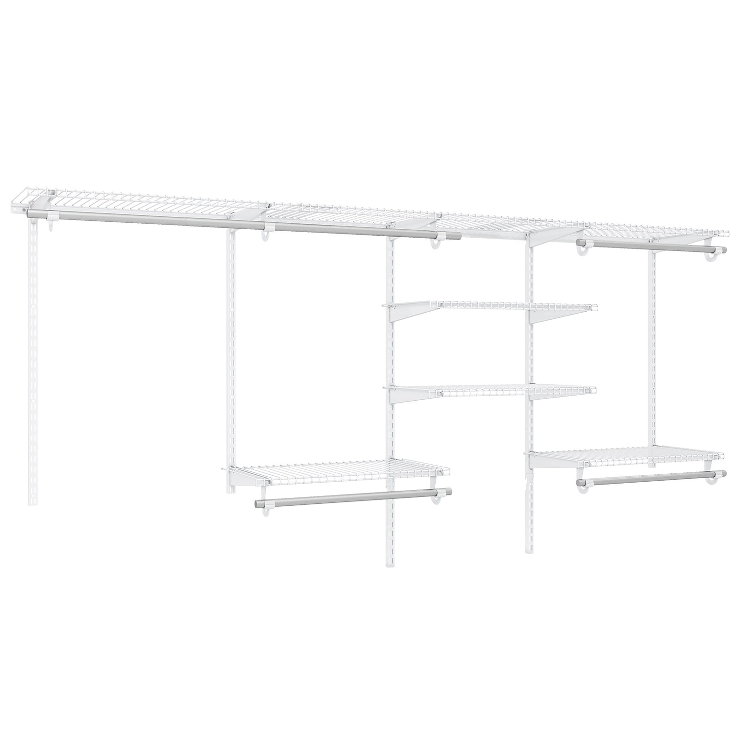 4-8 Feet Closet Organizers and Storage System with Hanging Rod for Laundry Bedroom