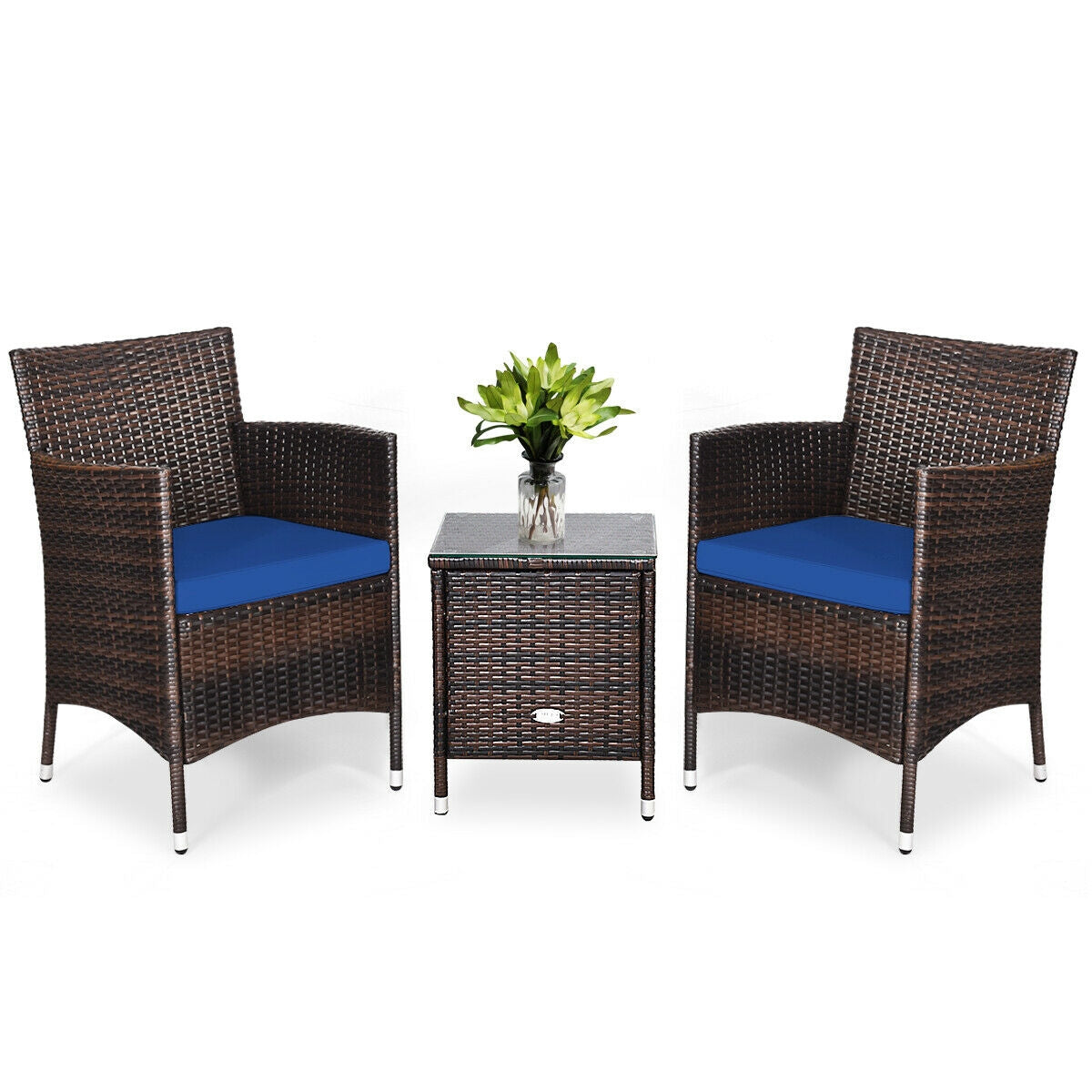 3 Pcs Outdoor Rattan Wicker Furniture Set