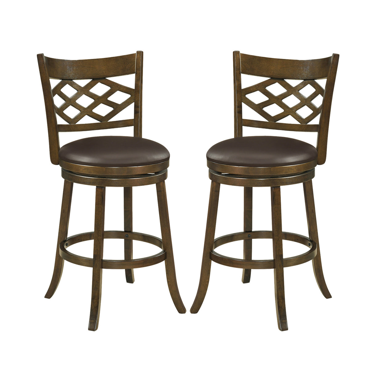 Counter Height Bar Stools Set of 2 with Rubber Wood Frame-26/Frame-31 Inch