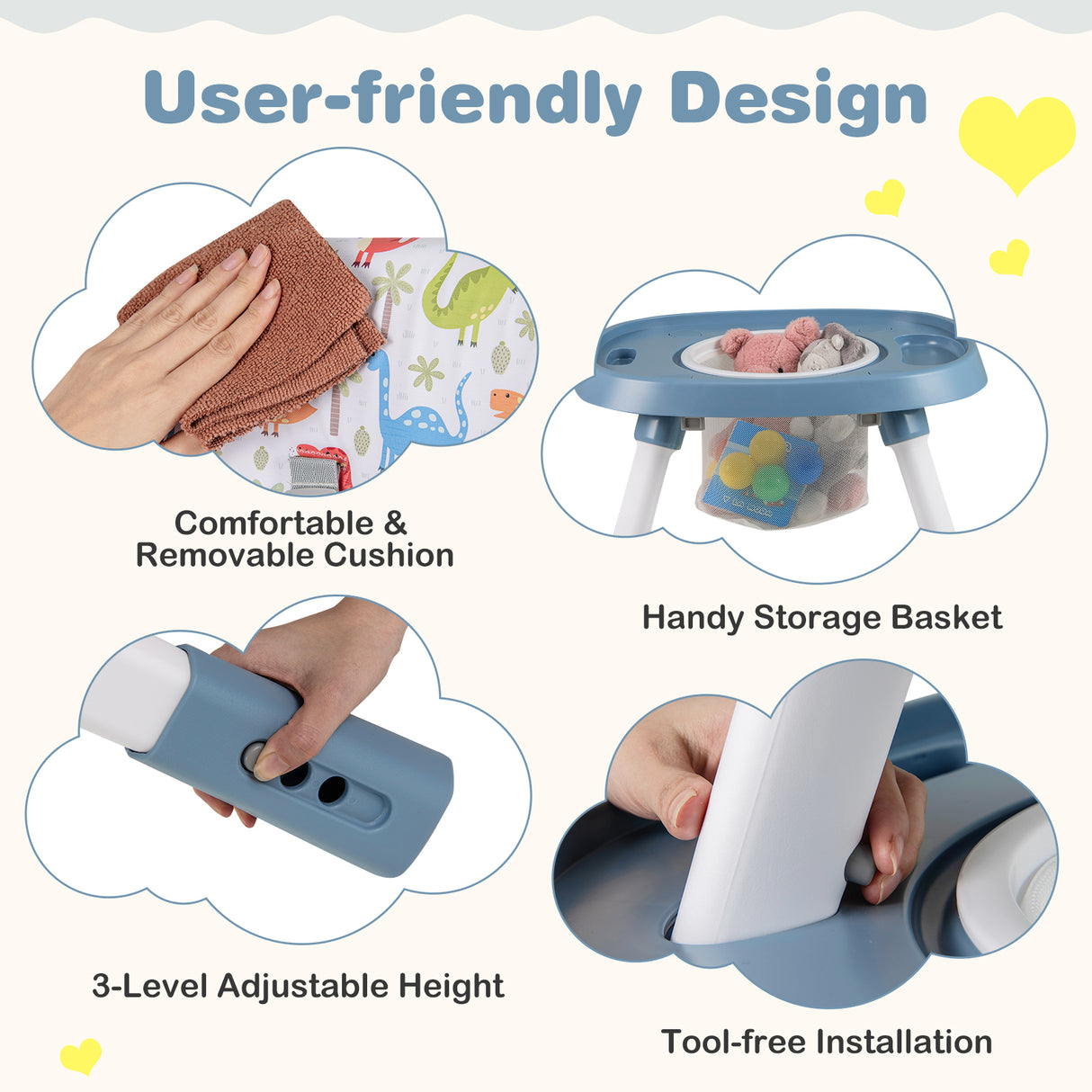 16-in-1 Baby High Chair with Activity Center and Booster Seat for Babies and Toddlers