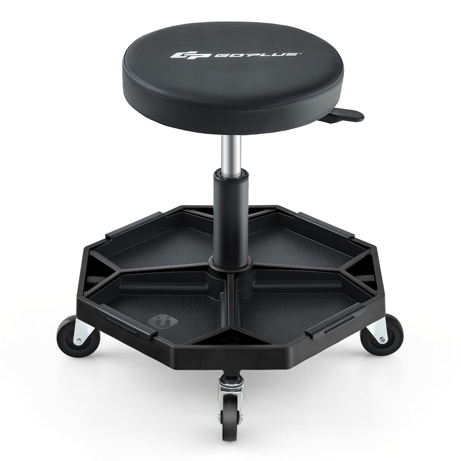 330 LBS Capacity Pneumatic Rolling Mechanic Stool with Padded Seat