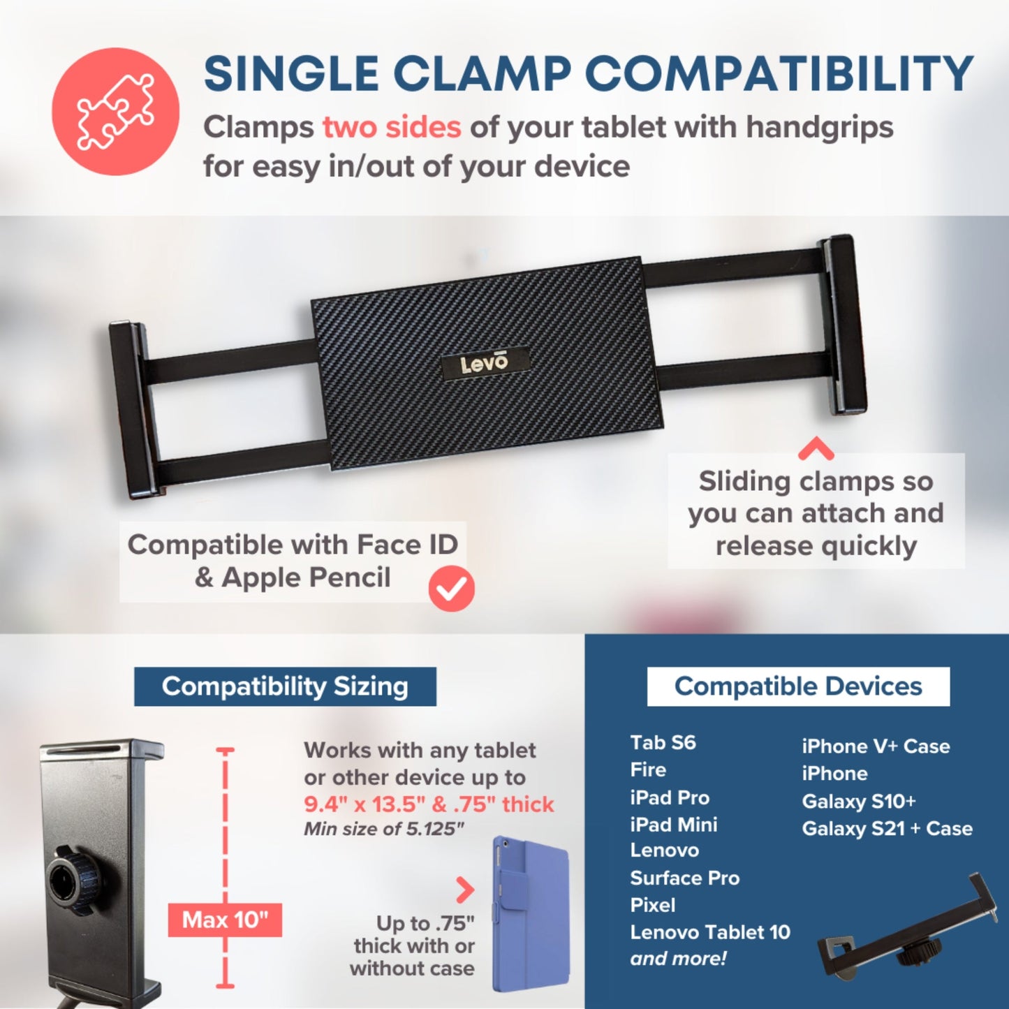 NEW - LEVO Gooseneck Tablet Floor Stand WITH Casters