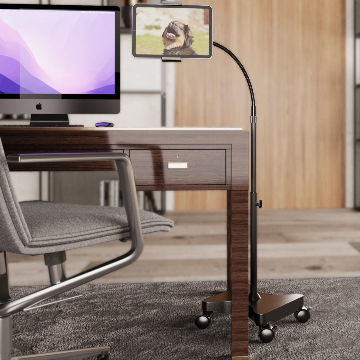 NEW - LEVO Gooseneck Tablet Floor Stand WITH Casters
