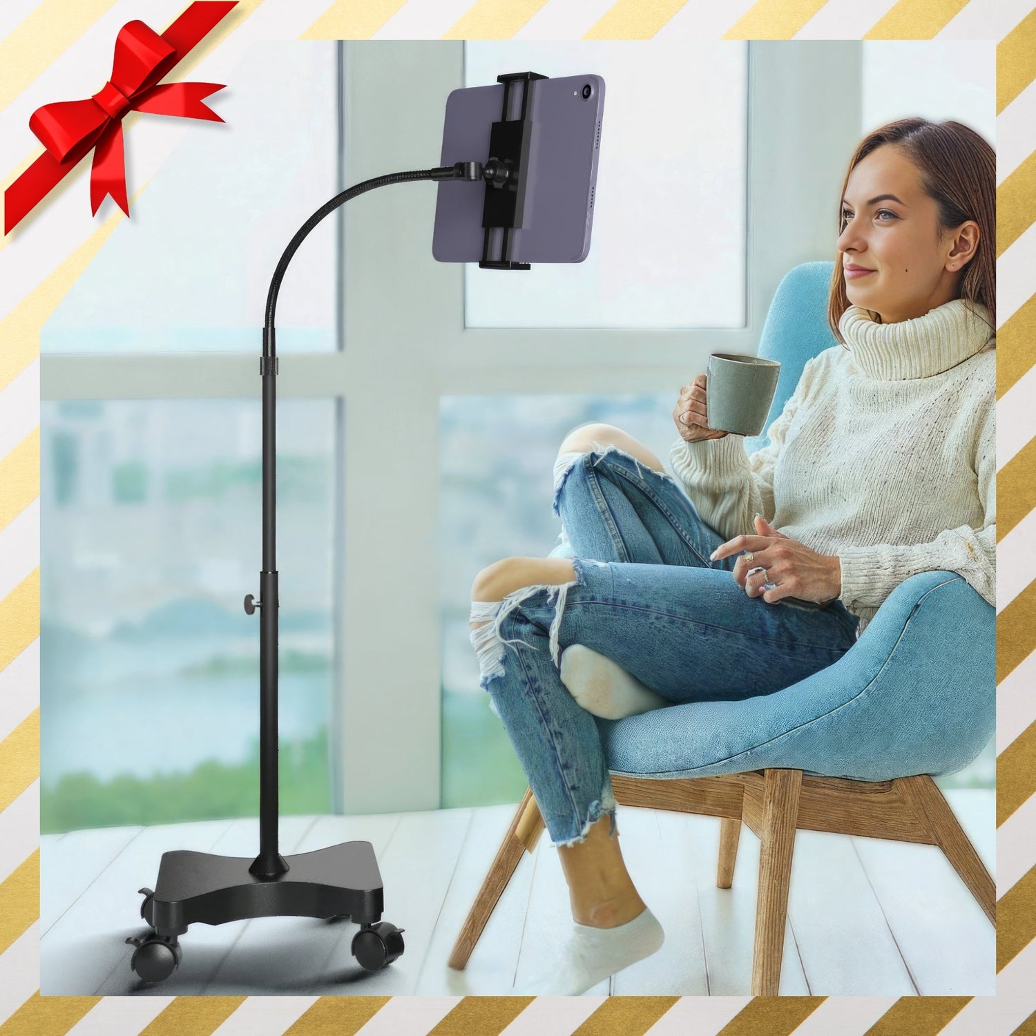 NEW - LEVO Gooseneck Tablet Floor Stand WITH Casters