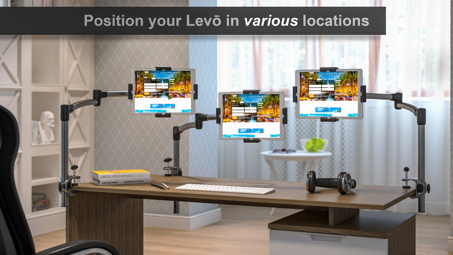LEVO G2 Table Clamp Tablet Stand - Gunmetal Black