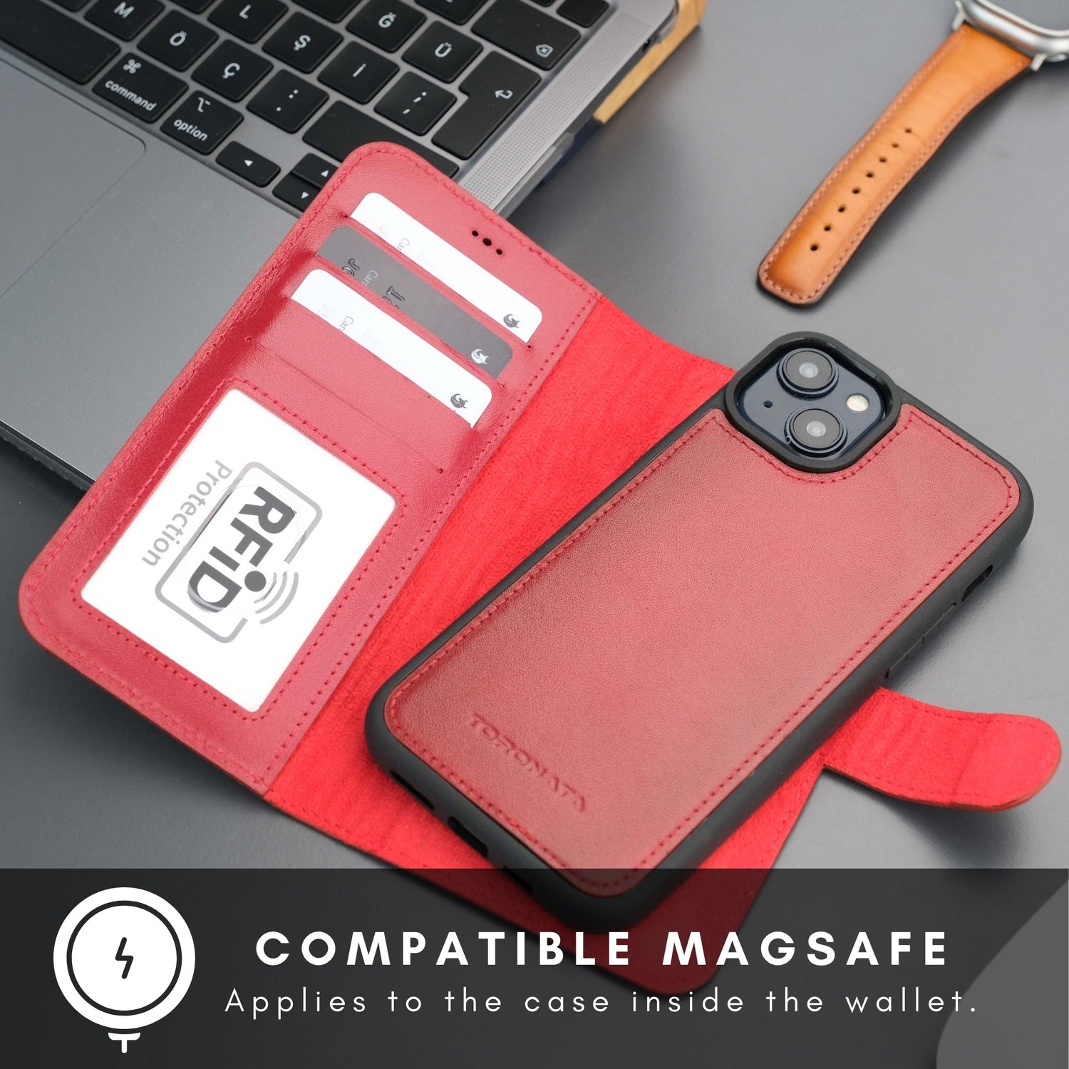 Casper Leather iPhone 14 Plus Wallet Case | MagSafe