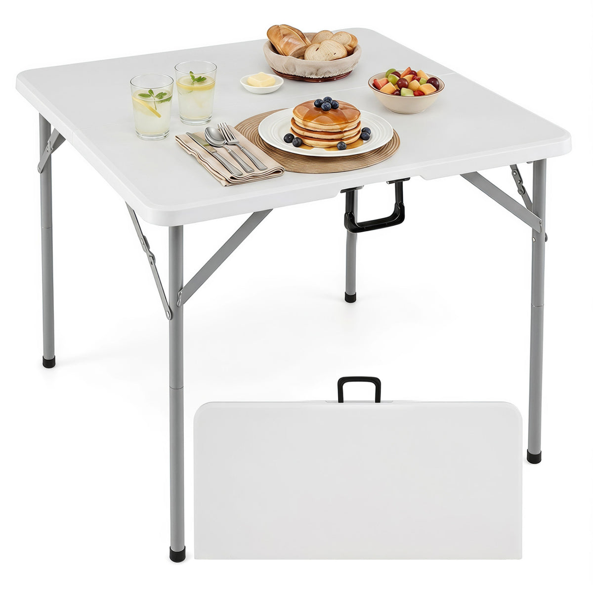 Square Foldable Card Table with Carrying Handle