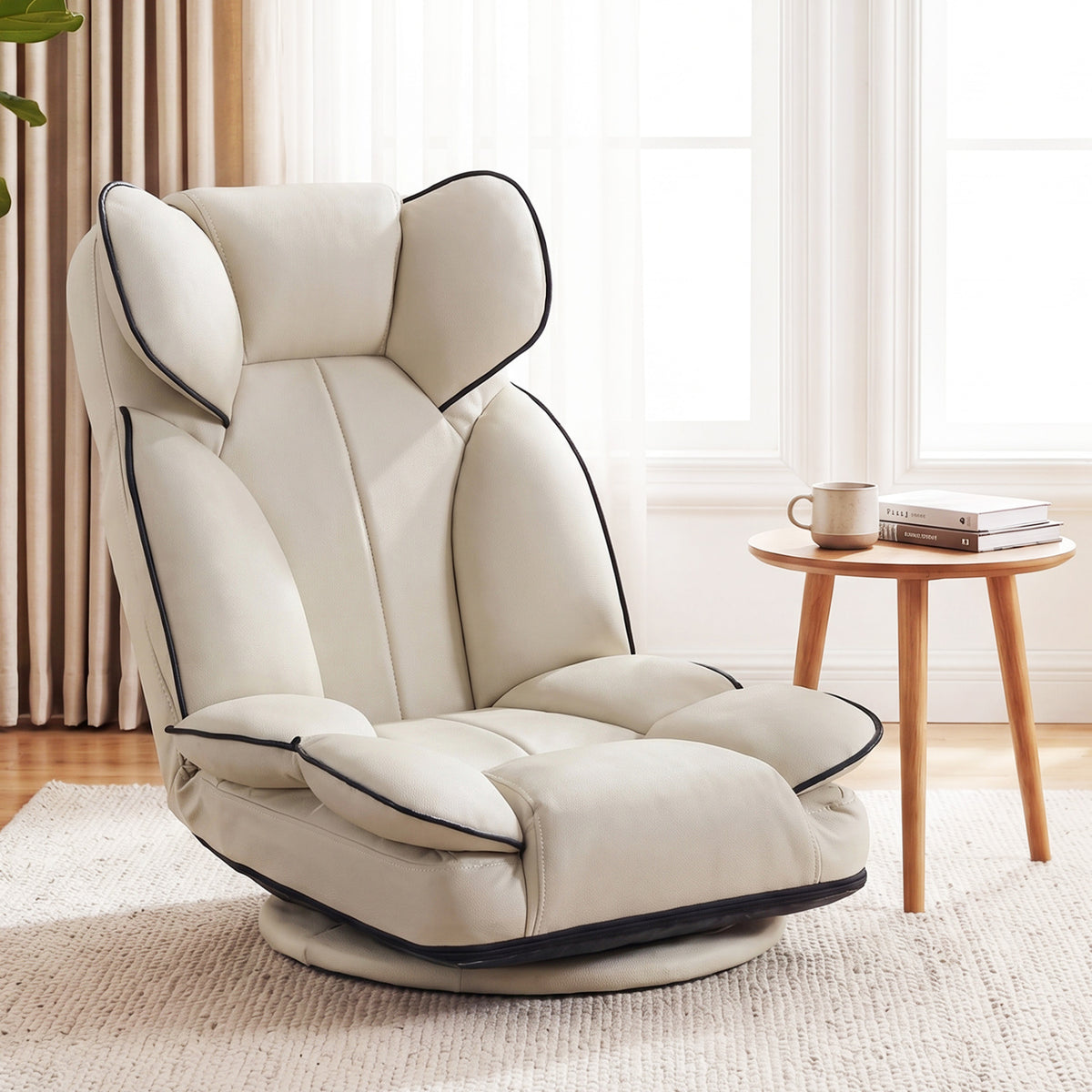 360 Degree Swivel Floor Gaming Chair with 6-Position Adjustable Backrest and Sponge Filling