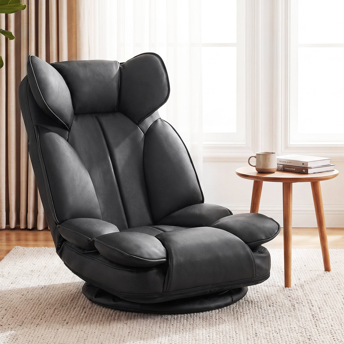 360 Degree Swivel Floor Gaming Chair with 6-Position Adjustable Backrest and Sponge Filling