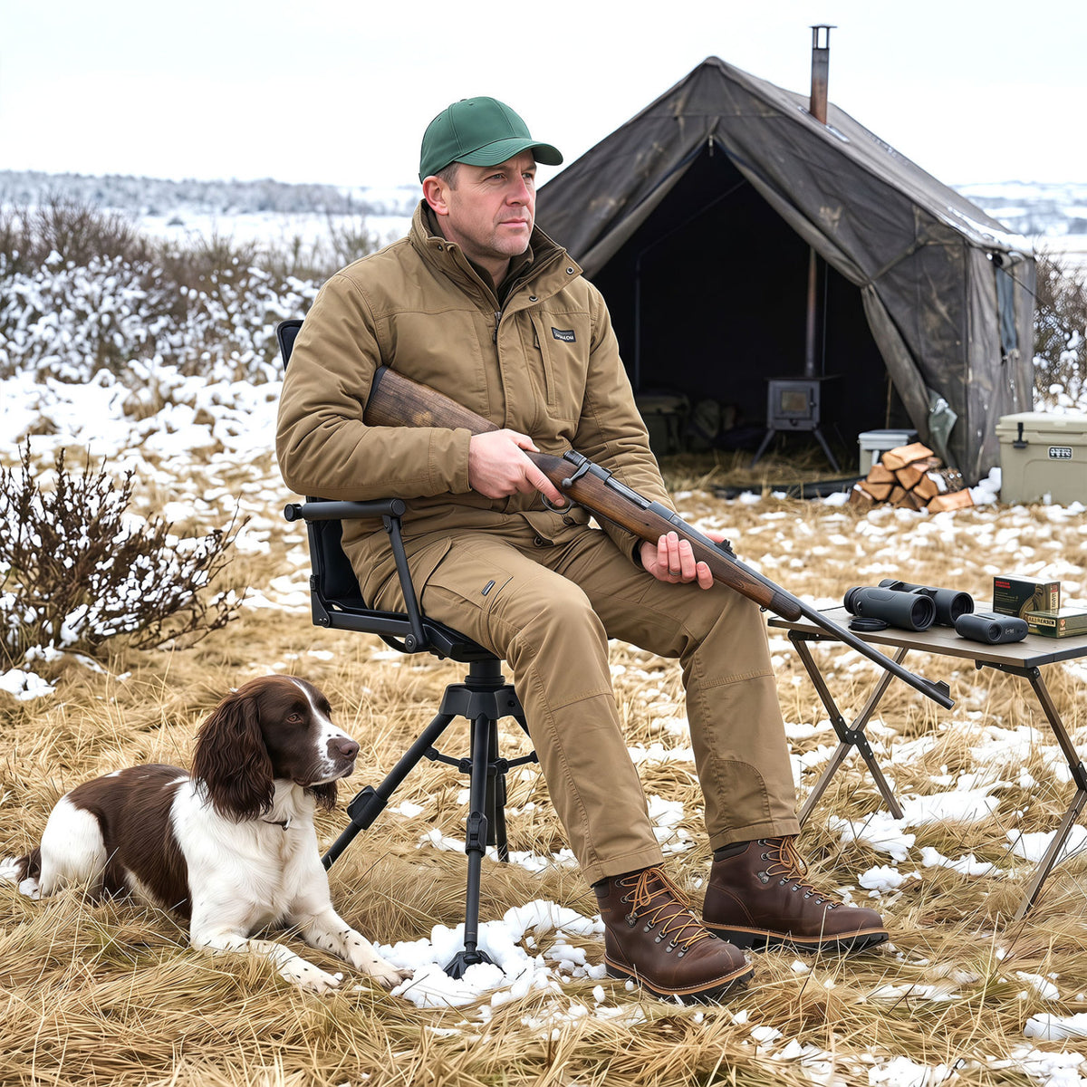 360° Silent Swivel Hunting Seat with 5-Level Adjustable-Black