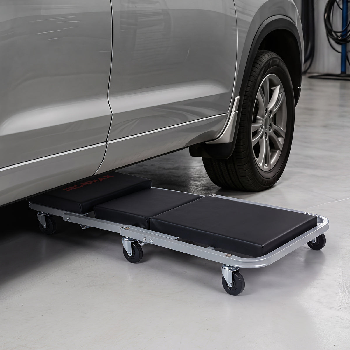 36" 2-in-1 Mechanic Creeper and Z-Seat with 6 Swivel Casters-Black