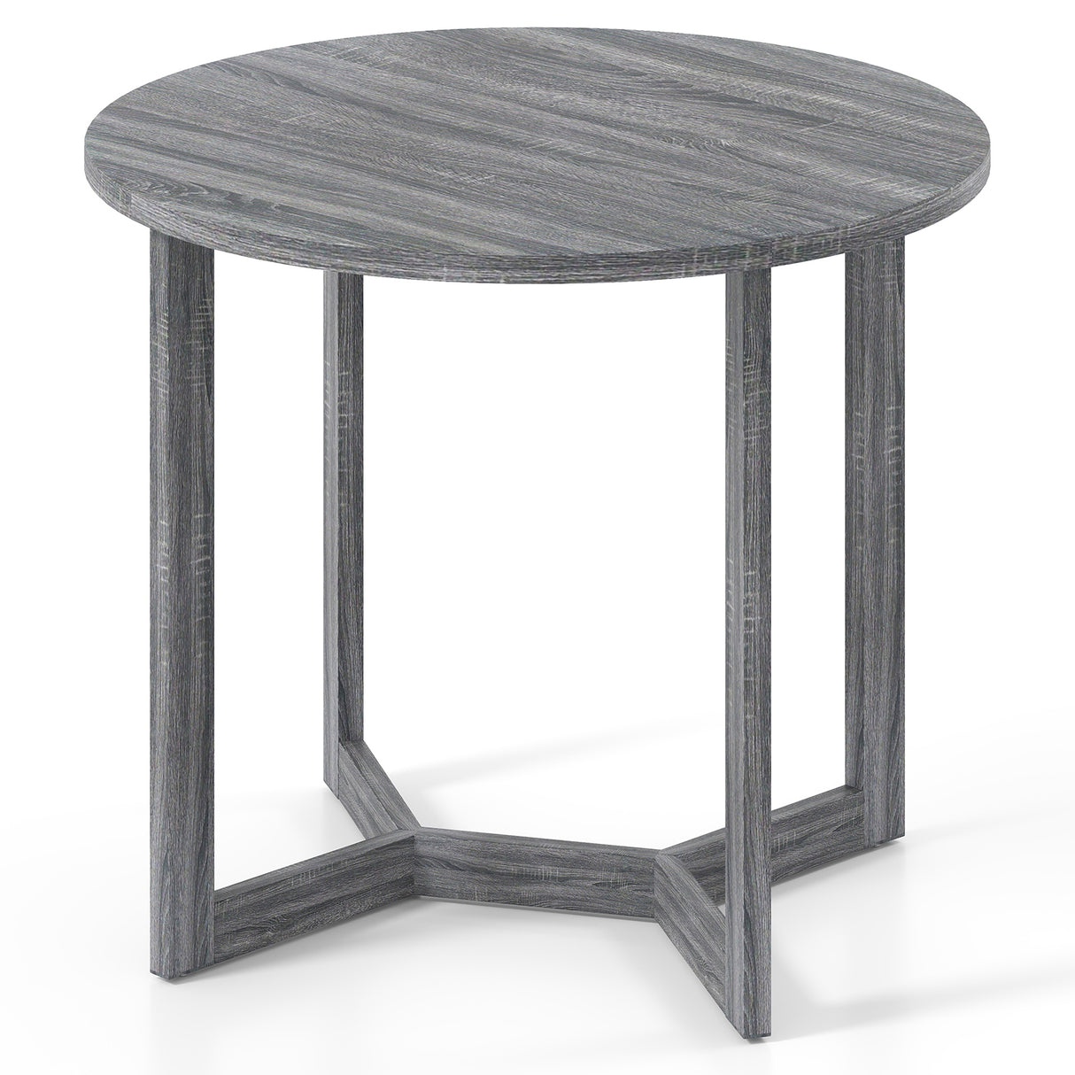 36 Inch Round Wood Dining Table for 2-4 People with Wing-shaped Pedestal Base