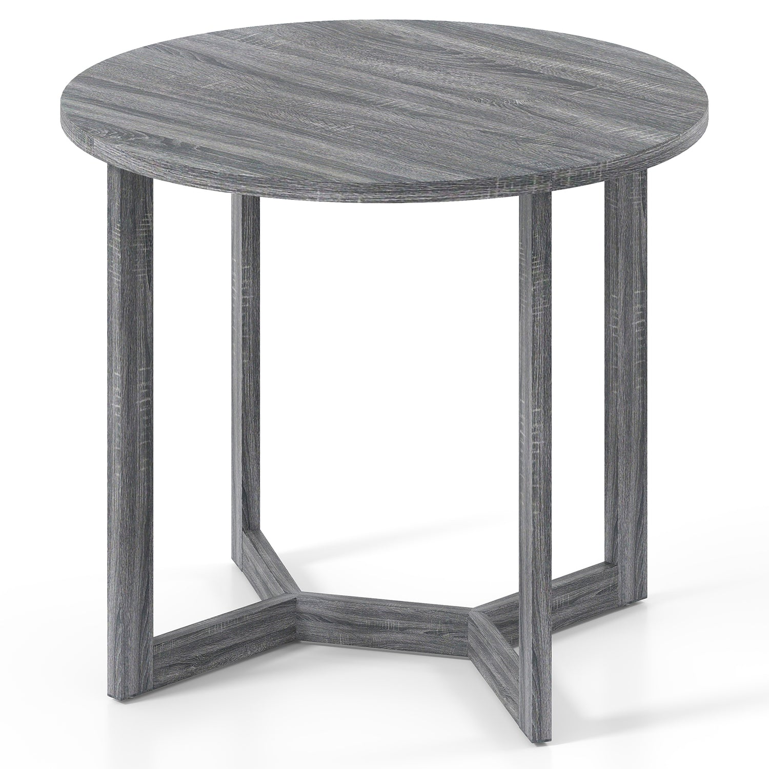 36 Inch Round Wood Dining Table for 2-4 People with Wing-shaped Pedestal Base