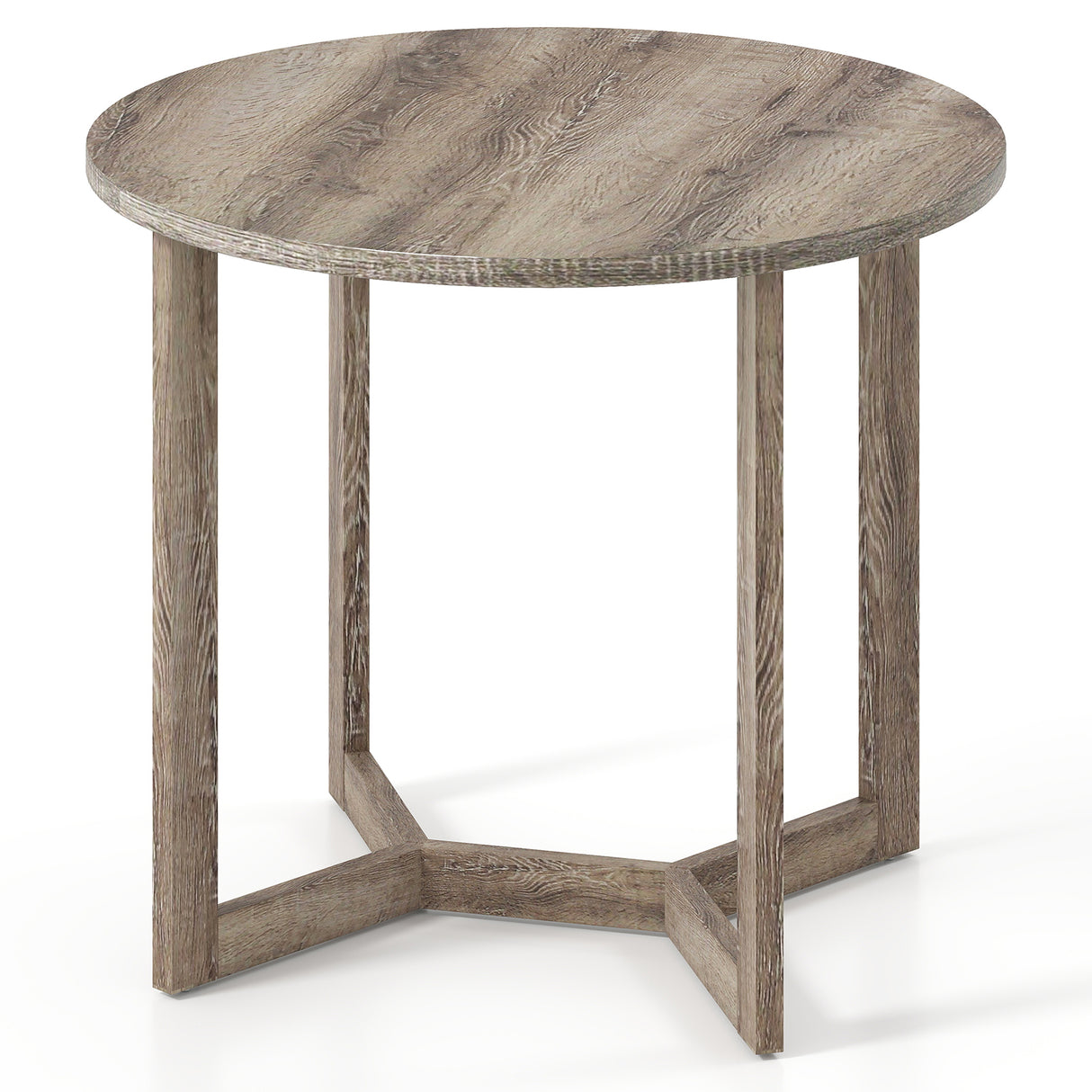36 Inch Round Wood Dining Table for 2-4 People with Wing-shaped Pedestal Base