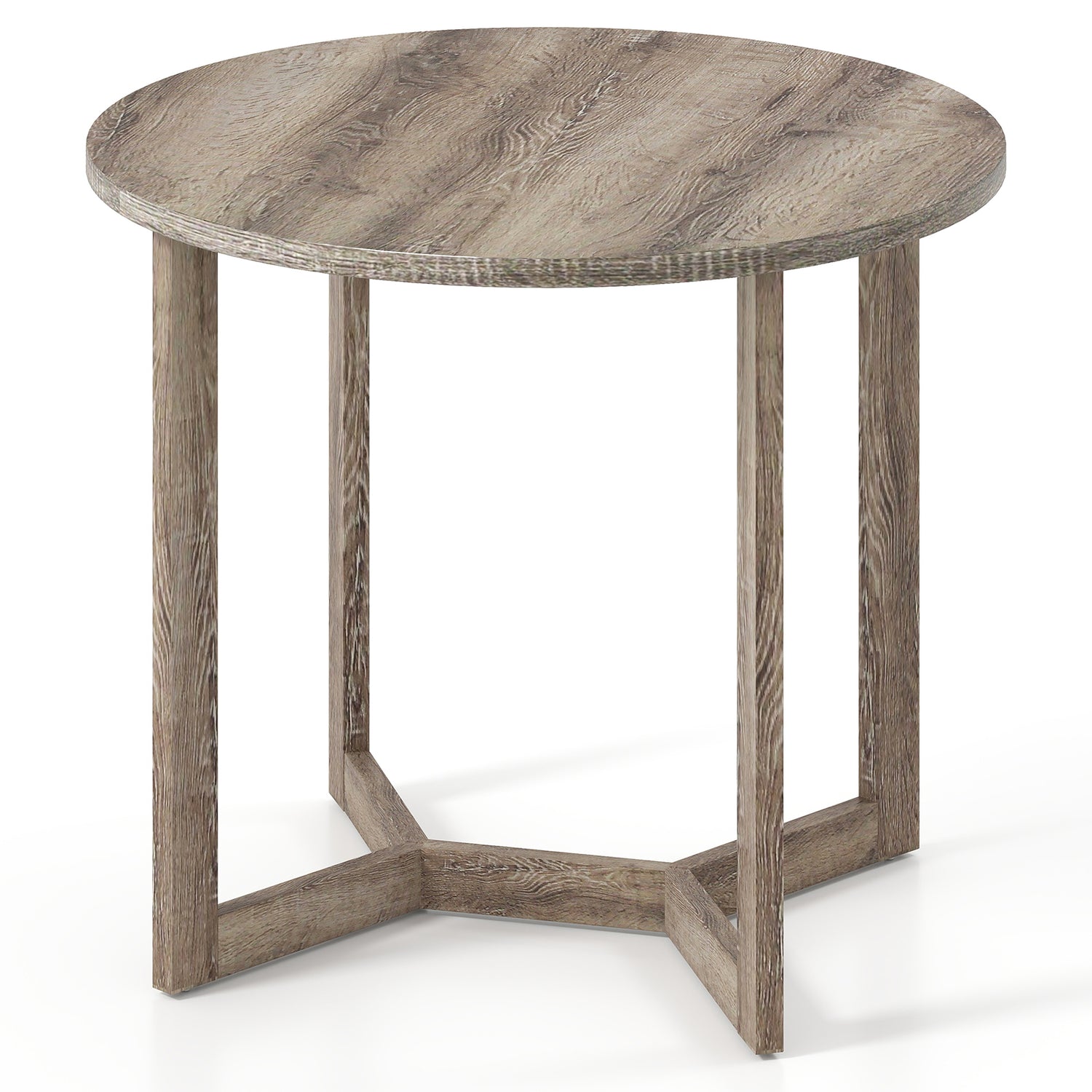 36 Inch Round Wood Dining Table for 2-4 People with Wing-shaped Pedestal Base