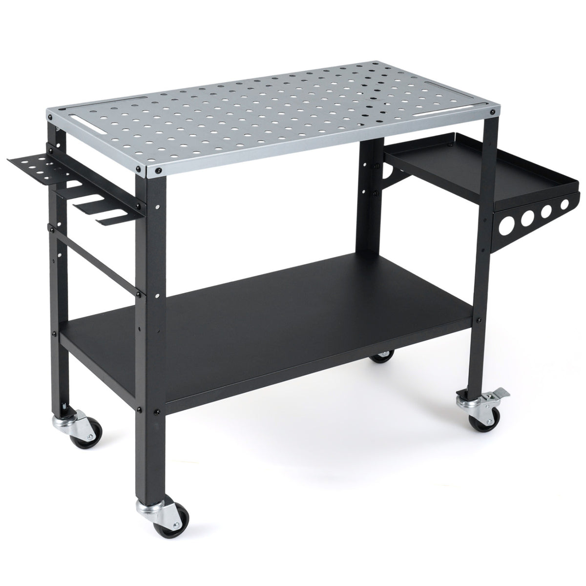 Welding Table 36x18" with Lockable Wheels and 144 Fixture Holes and Tool Slots