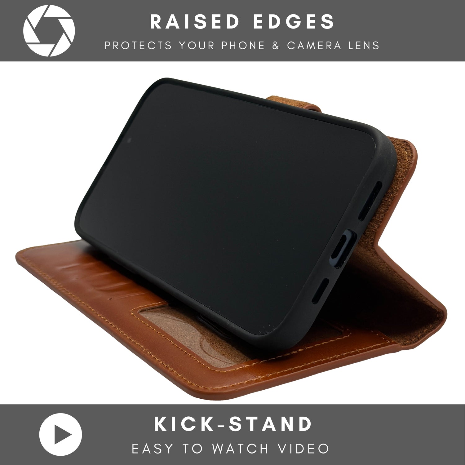 Vegas Premium Leather iPhone 15 Pro Max Wallet Case with MagSafe | Detachable RFID Blocking Luxury Wallet