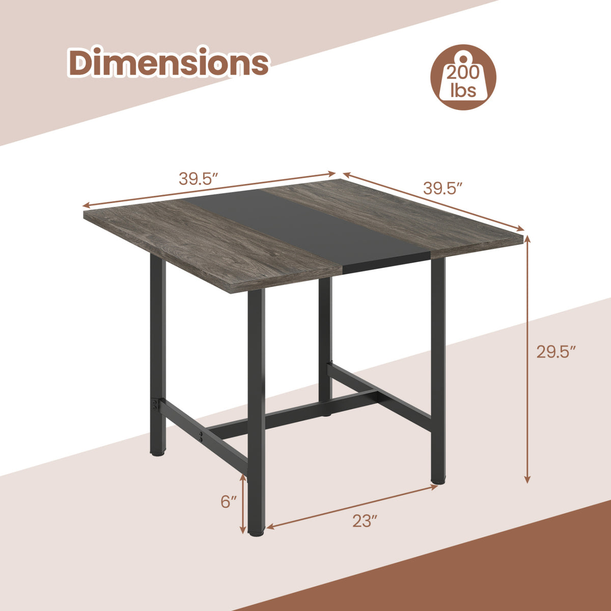 Square Conference Table Meeting Room Table with Thickened Tabletop