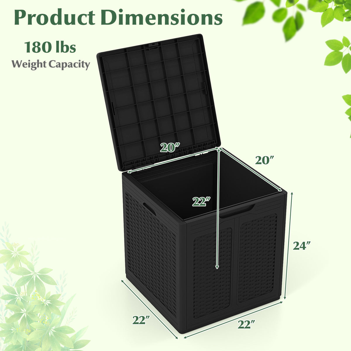 Deck Box with Lockable Lid Package Delivery Box for Patio Furniture Cushions