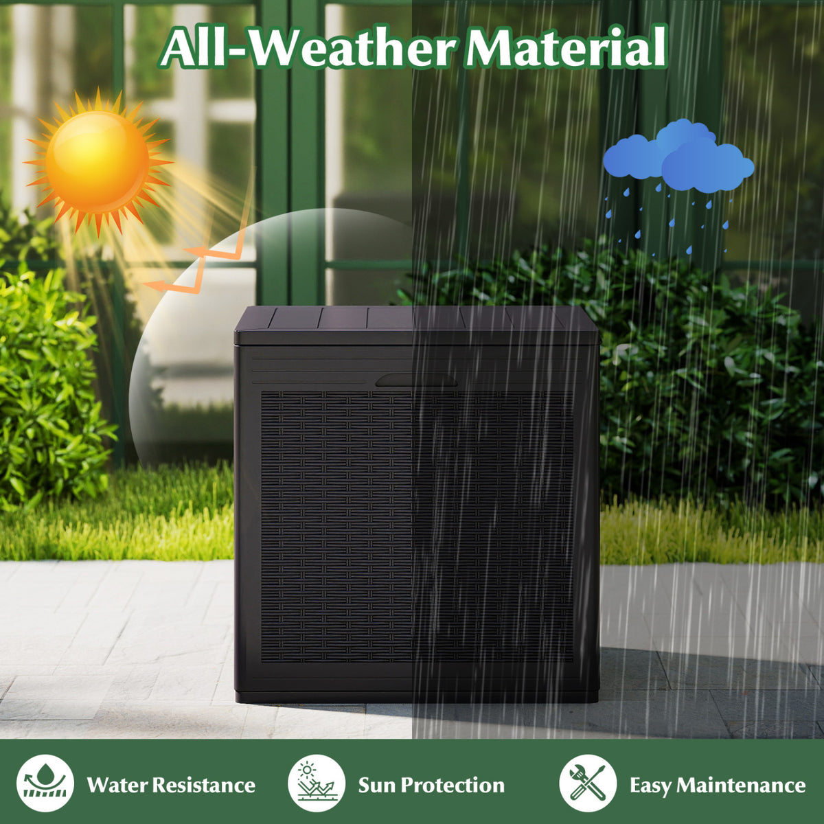 Deck Box with Lockable Lid Package Delivery Box for Patio Furniture Cushions
