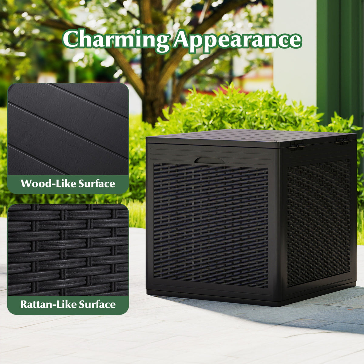Deck Box with Lockable Lid Package Delivery Box for Patio Furniture Cushions