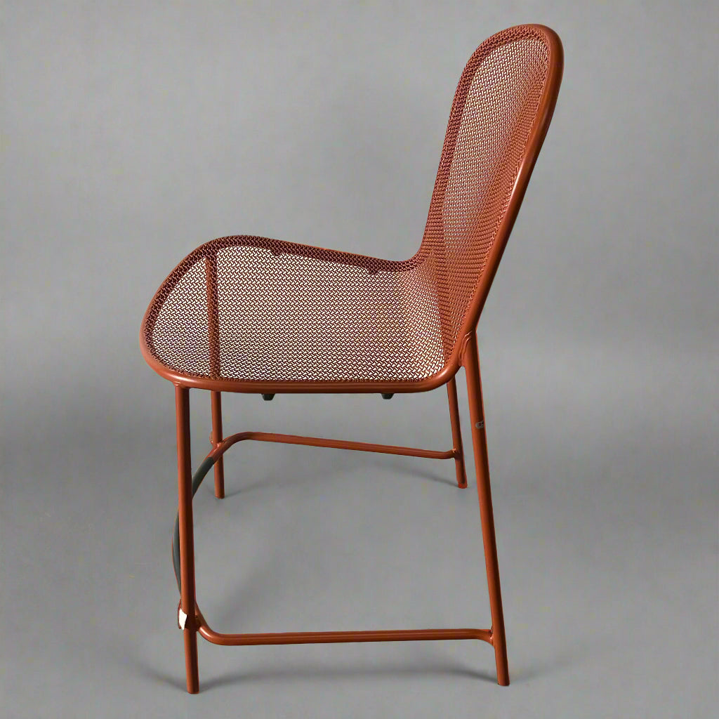 EMU (2 PACK) Steel Ronda Barstool by Designer Aldo Ciabatti 21"x25"x46" Orange