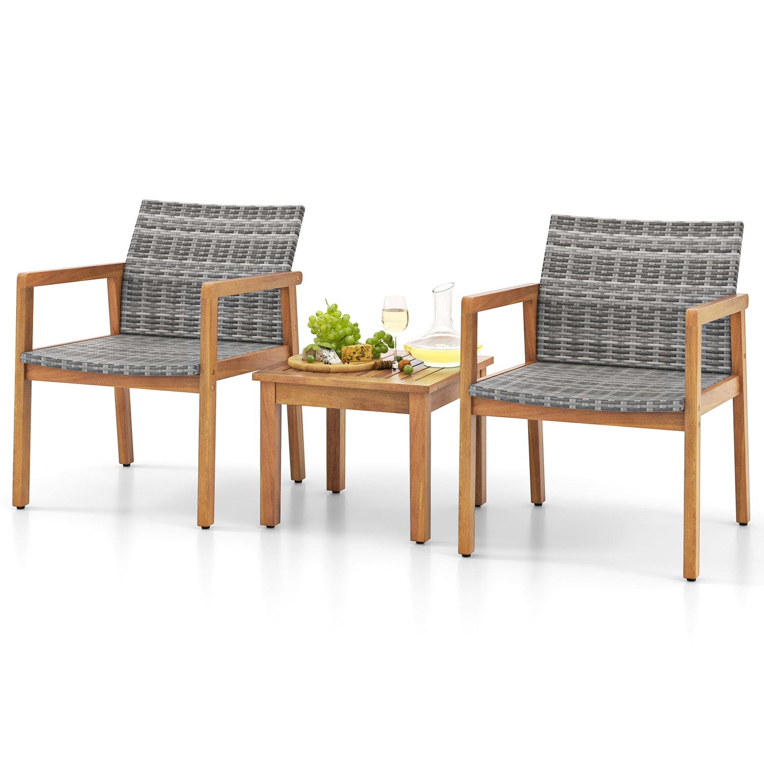 3 Pieces Patio Furniture Set with Chair