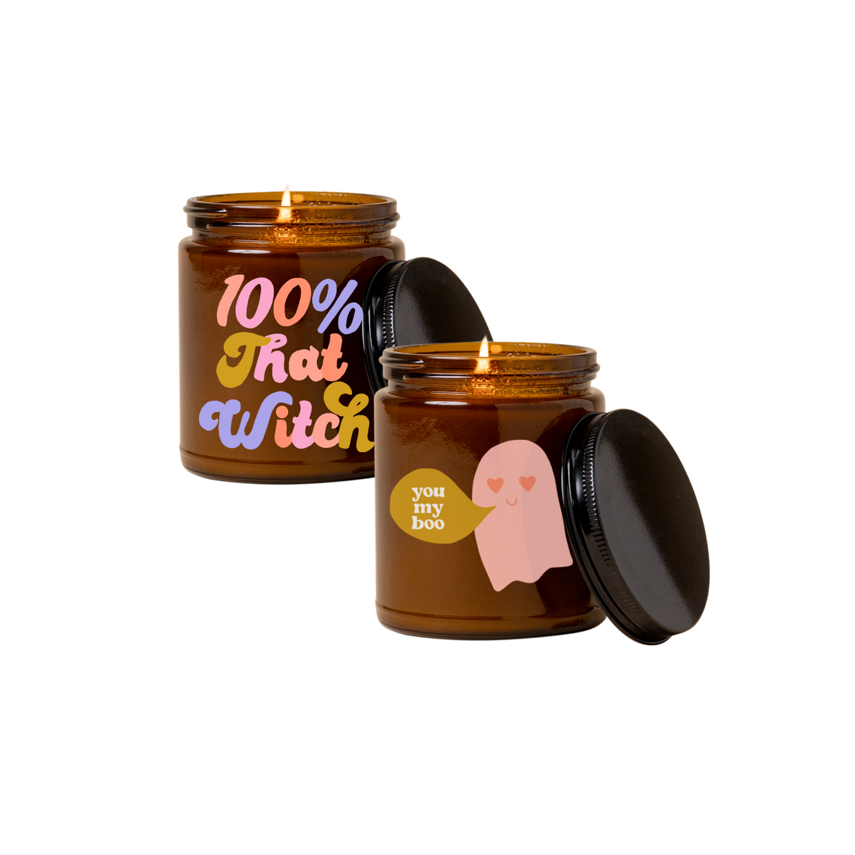 Halloween Candle Jar w/Lid