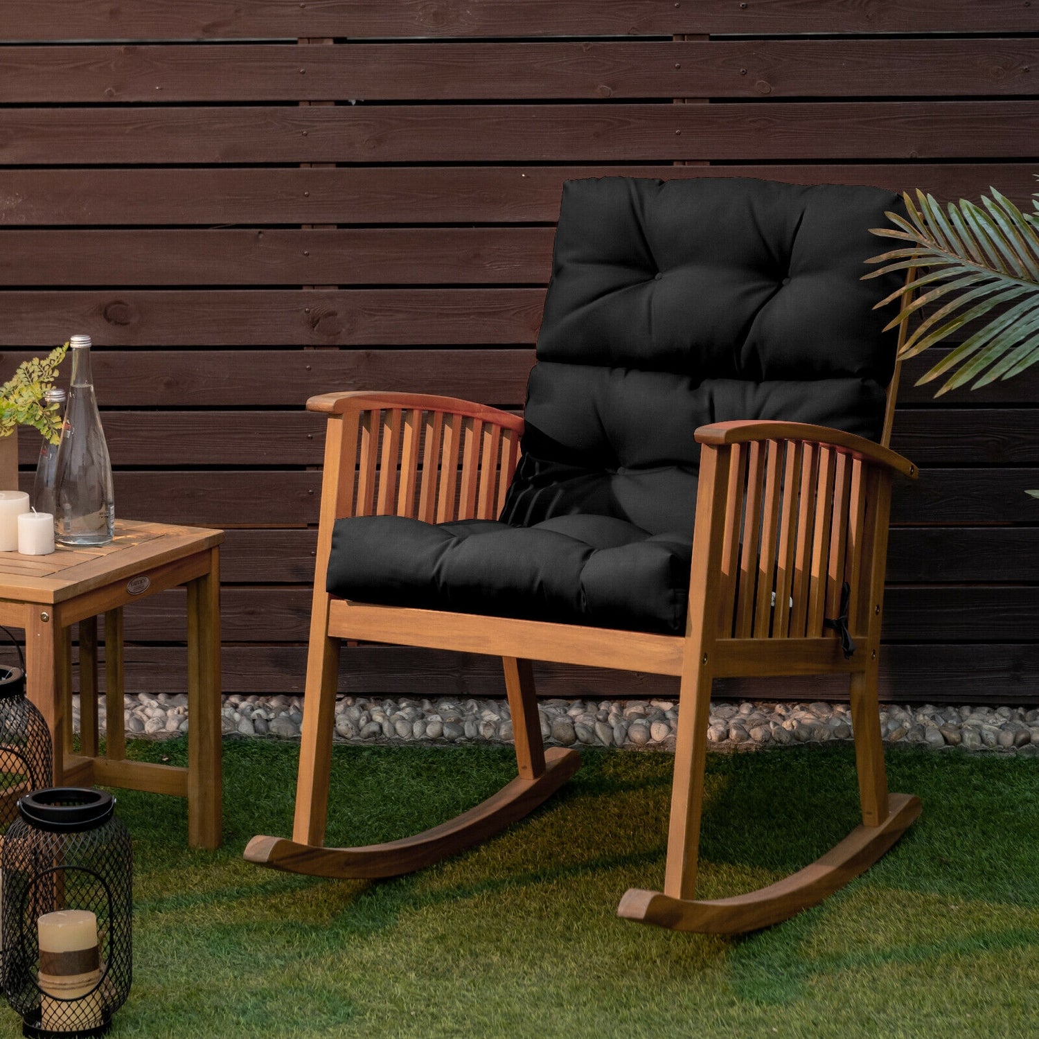 22 x 44 Inch Tufted Outdoor Patio Chair Seating Pad