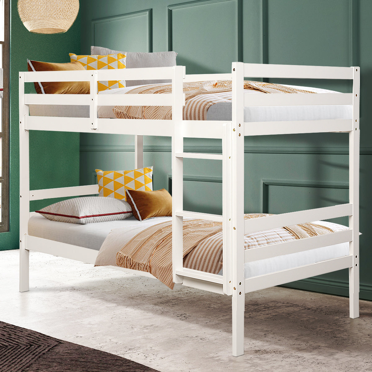 Twin Bunk Bed Children Wooden Bunk Beds Solid Hardwood