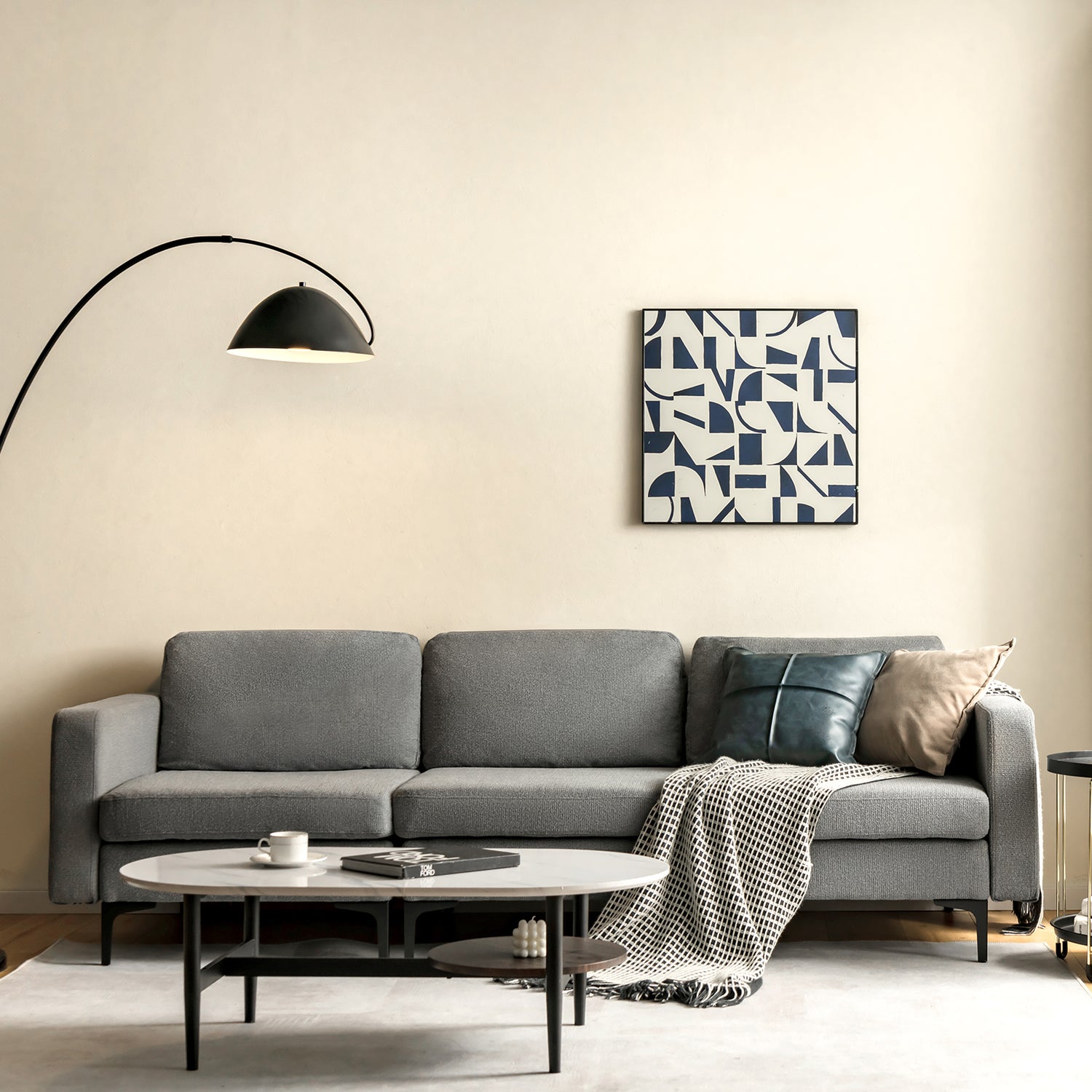 Modular 3-Seat L-shaped Sectional Sofa with Reversible Chaise and 2 USB Ports