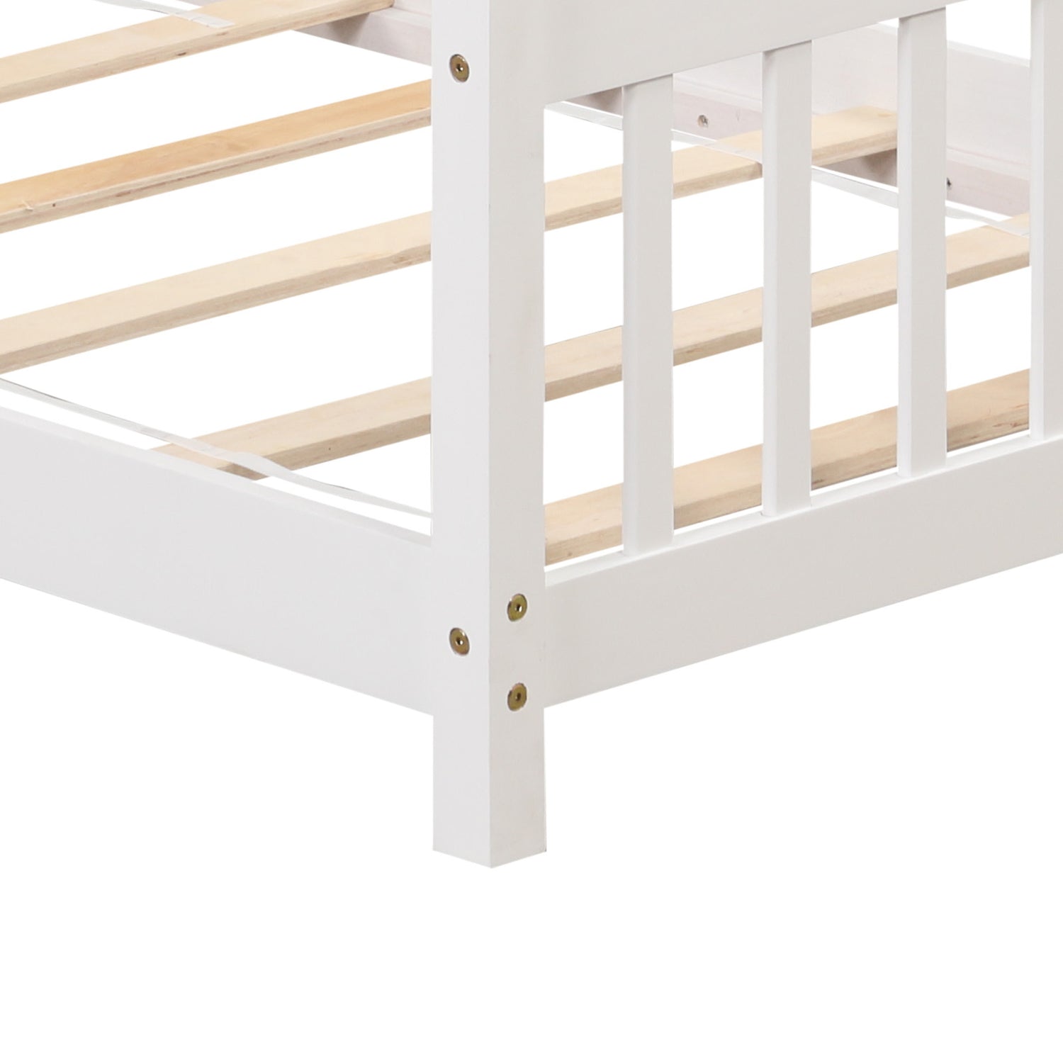Twin Size Wooden House Bed with Roof