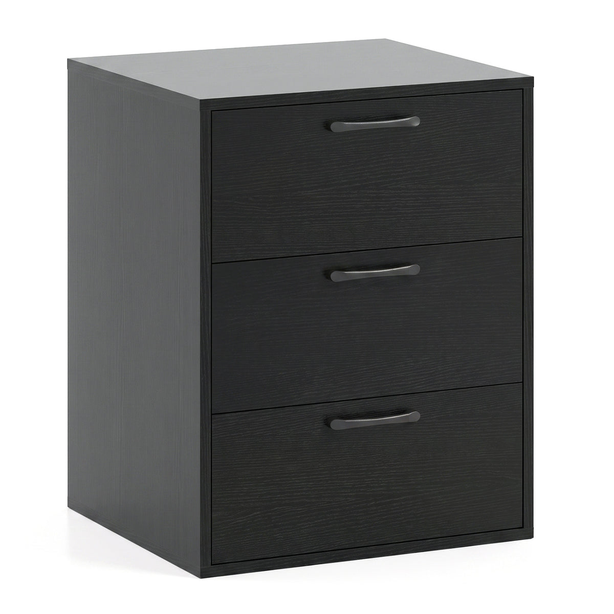 3 Drawer Nightstand with Wood Grain Finish and Storage for Living Room Bedroom Study