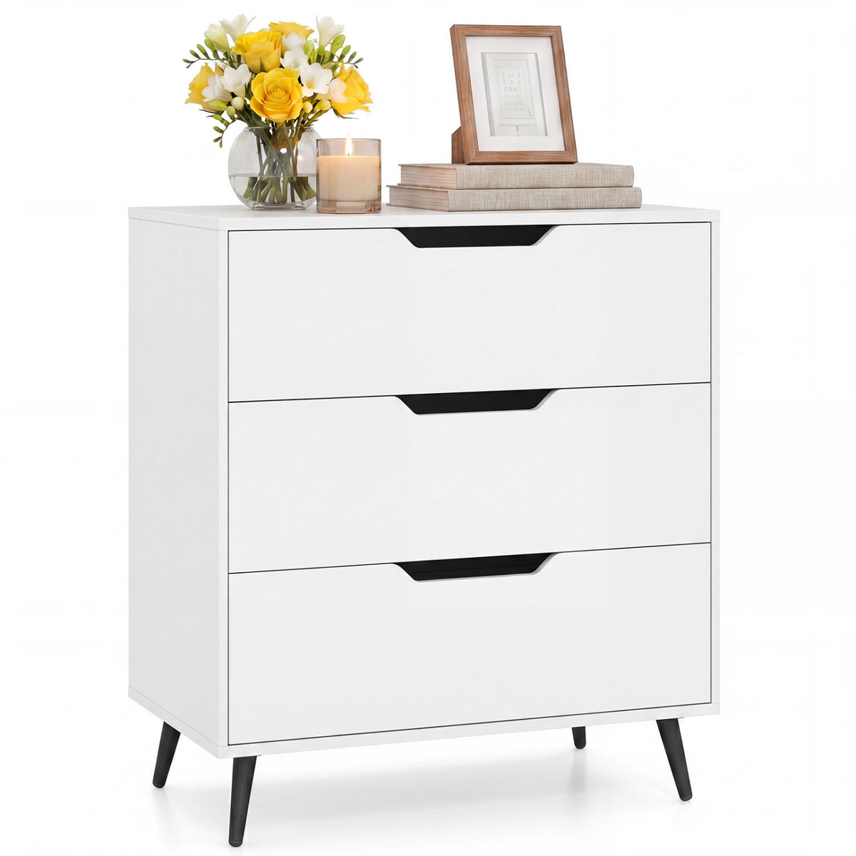 3-Drawer Rustic Farmhouse Wooden Storage Dresser