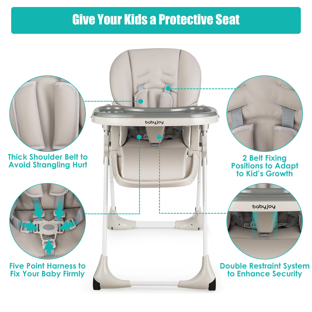 3-In-1 Convertible Baby High Chair for Toddlers